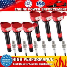 6 Pack Ignition Coils and Iridium Spark Plugs UF242 For Honda Pilot Saturn C1221