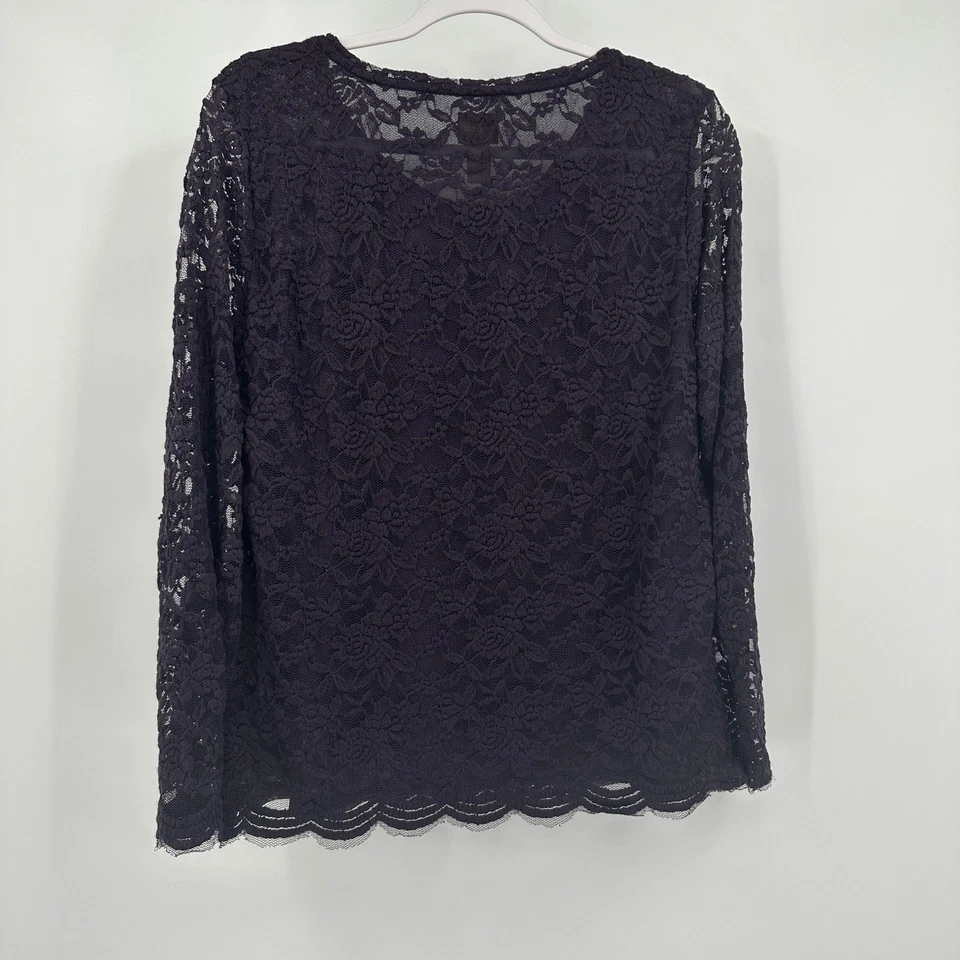 Top de encaje Chicos para mujer talla 2 EE. UU. L negro romántico femenino noche moody elegante Foto 2 de 4