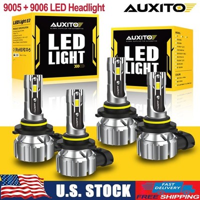 Combo 9005 9006 LED Headlight Bulbs Kit 6500K High Low Beam Super White Bright