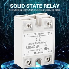 SSr 40AA 40A Solid State Relay Module AC-AC Input 90-250V AC Output 24-480V AC
