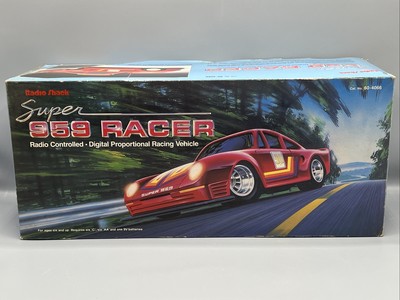 Vintage 1980's Radio Shack Porsche Super 959 Racer RC Car W/ Box
