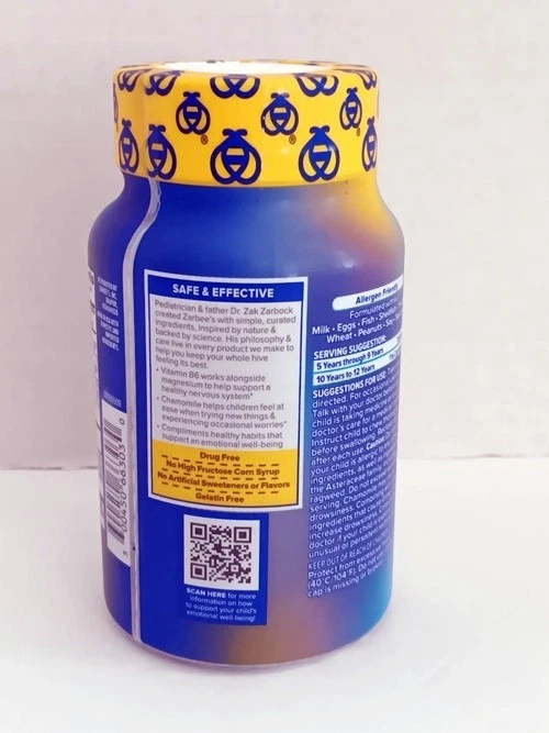 Zarbee's Children's Calm ~ 30 gomitas cada sabor frambuesa-EXP: 09/2026 Foto 3 de 4