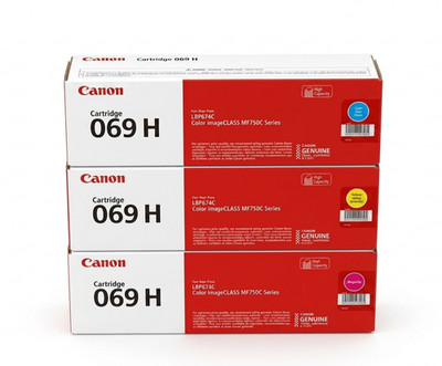 Canon 069H 3-Pack Cyan Magenta Yellow High Yield Toner MF753Cdw MF751Cdw