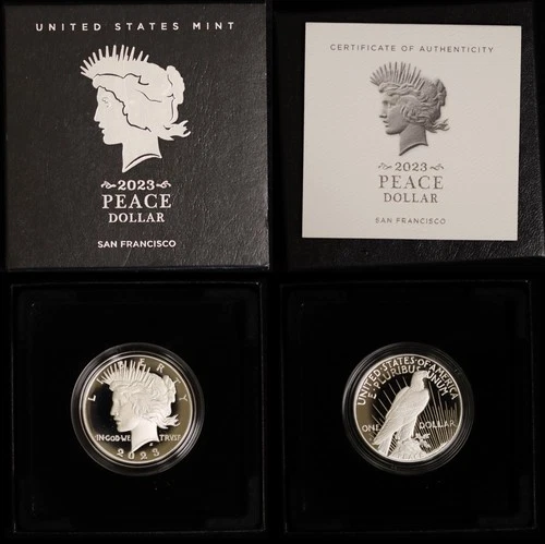 2023 - San  Francisco - Peace .999 Silver Dollar Uncirculated with Box & COA