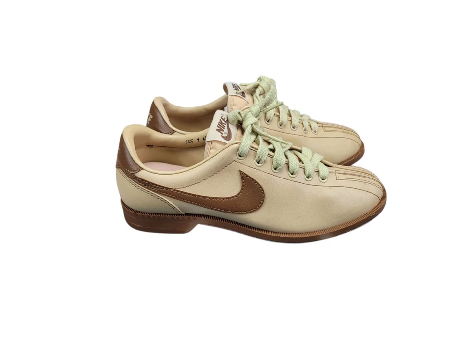 VINTAGE Nike Bowling Shoes Mens Sz 7 Brown On Tan 1980’s Unisex 840305SN RARE!! - Image 2 of 4