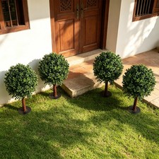 4 Pcs Artificial Greenery Plants Faux Bush Fake Boxwood Ball Topiary Trees