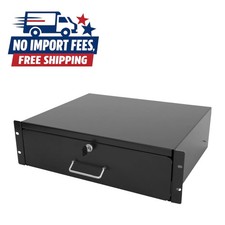 3U Rack Mount Drawer 19 Lockable Deep Slide Equipment Rack Case, 3 Space