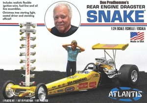 Atlantis 1/24 Don Prudhomme Snake Moteur arrière Dragster en plastique Kit de modèle M7528