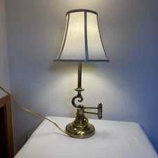 VTG Stiffel Brass Swing Arm Table Lamp 24"  MCM W/ Shades
