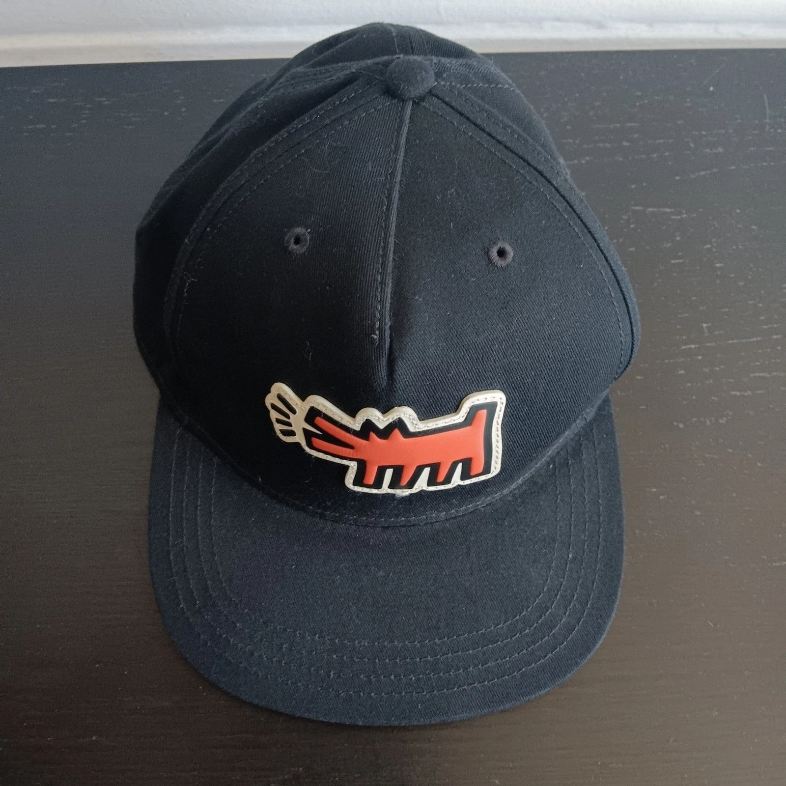 Coach x Keith Haring collaboration cap baseball black red w/ leather decoration
