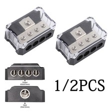 2Pcs 0/2/4 Gauge Input 4/8/10 Gauge Output Power Ground Amp Distribution Block