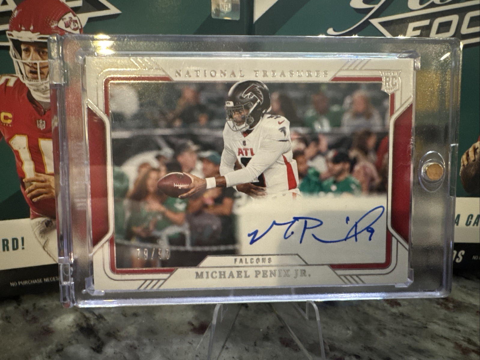 2024 National Treasures Michael Penix Jr Field Pass Rookie RC Auto /99