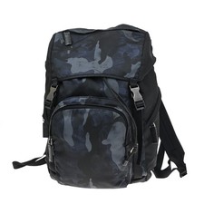 Borsa zaino mimetica PRADA logo tessuto nylon pelle nero SHW Italia 88KB710