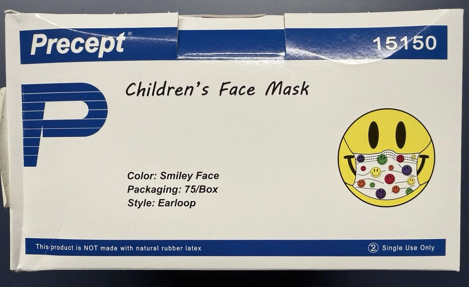 Precept 15150 Children’s Earloop Face Masks Qty. 750 (10 Boxes Of 75)