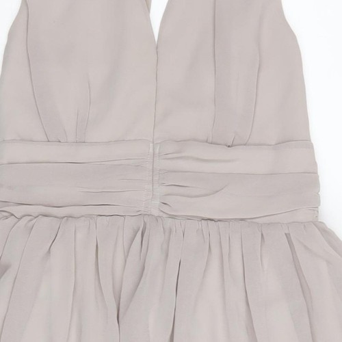 Abito da festa donna beige glamour - S, senza maniche scollo a V - Foto 12 di 12