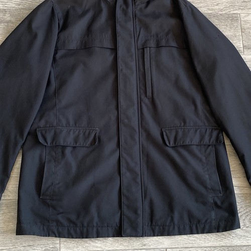 Uniqlo Parka Bloctech Jacket Water Repellent Hooded Pockets Mens Large Black - Picture 4 of 19