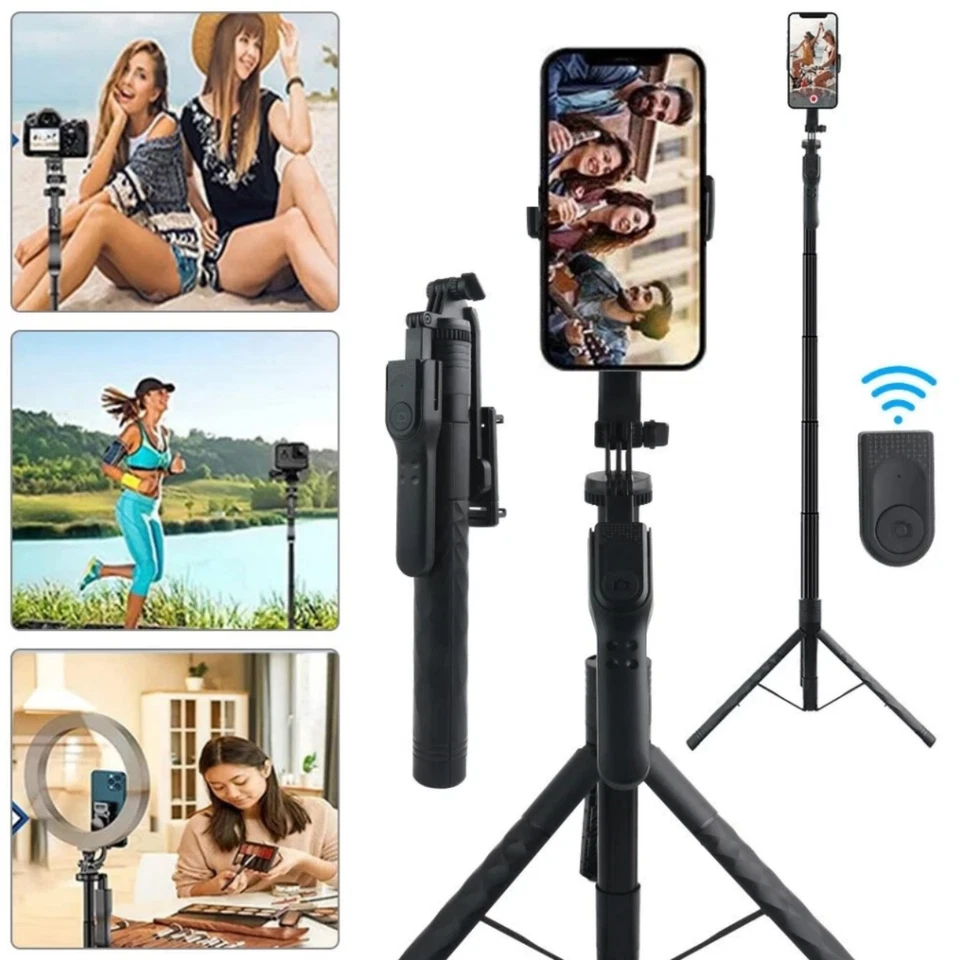 Professional Cell Phone Holder + Camera Tripod Stand Remote Selfie Stick 68" - Image 4 of 4