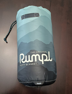 The Original Rumpl Puffy Blanket - 1 Person - green and black Cascade Fade