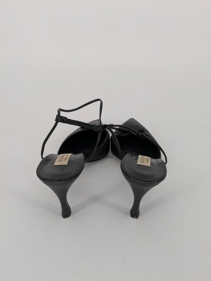 Tacones altos Altuzarra negros con tiras detalle de lazo punta talla 38,5 hechos en Italia Foto 4 de 4