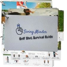 Golf Reference Cards Set | 33 Hardest Shots Guide | Waterproof PVC & Carabiner