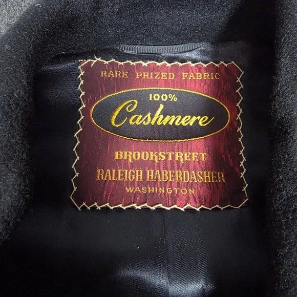 Vintage Brookstreet Raleigh Washington Cashmere Overcoat Sz 42 Single Breasted - product detail image 3