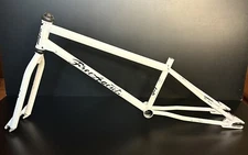 Vintage Original 1980s FREE AGENT BMX Micro Mini Racing Frame & Fork Set White