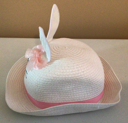 Easter Bunny Rabbit Bonnet Hat with Ears Infant Toddler 24M-3T New - Picture 3 of 8