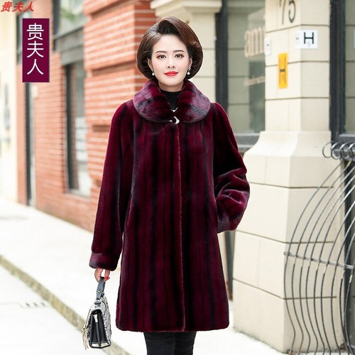 Winter Womens Real Mink Fur Mid Long Coat Jackets Outwear Overcoat Loose Plus sz - Picture 19 of 29