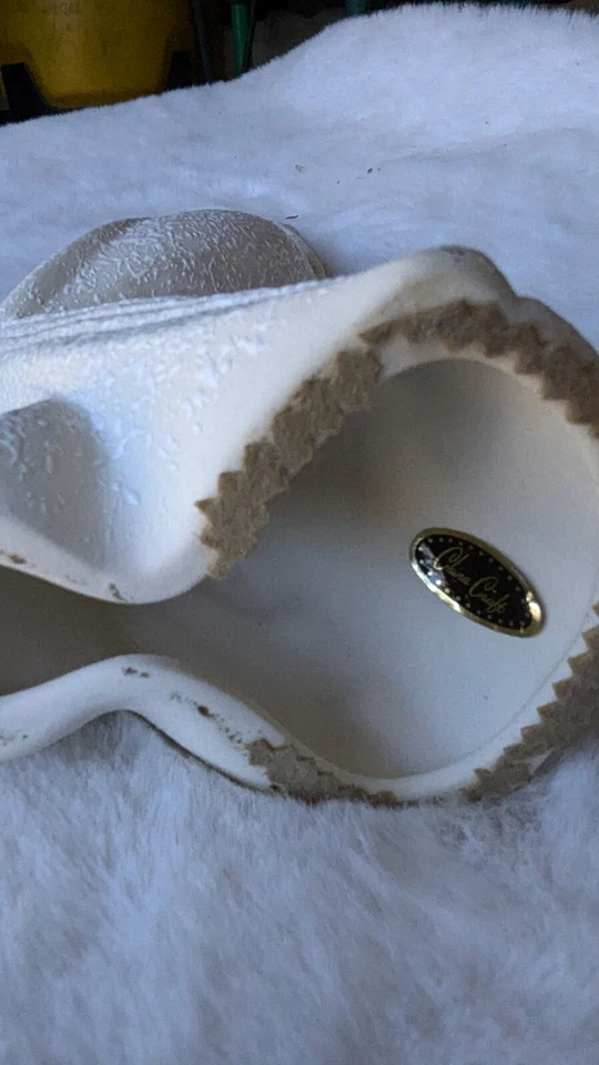 Estatueta de pavões vintage meados do século branca levantada respingo art déco retrô conjunto 2 - Imagem 4 de 4