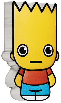 2022 BART SIMPSON 1oz Colored SILVER Perth Mint FIRST MINTED MINI