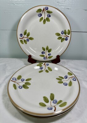 H.E.B. Grocery Stoneware Blue Bonnet Dinner Plates Set Of 4 10.5 