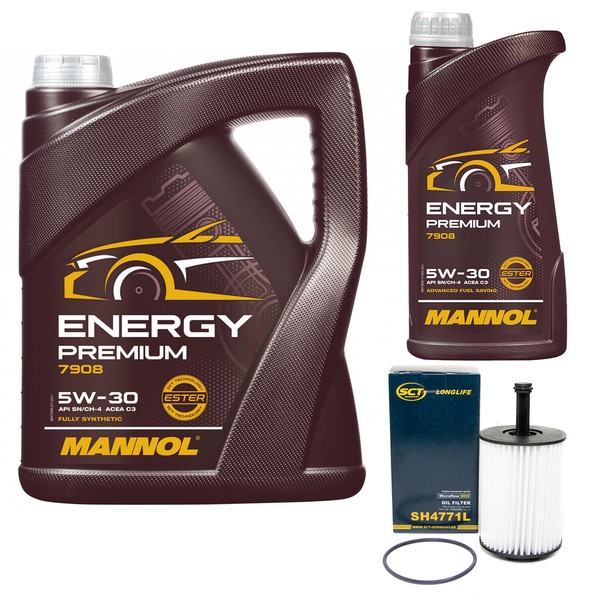 MotoröL Set Mannol Energy 5W-30 6 Liter + ÖLfilter FüR Seat VW Transporter V 1.9-image