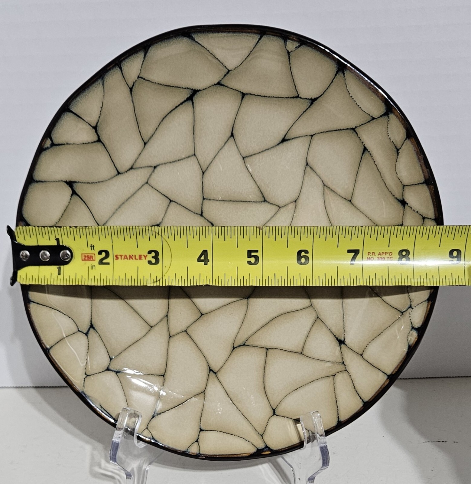 (2) Gibson Elite Zambezi Salad Plates 8.5" Dark Brown Cream Round - Set Of 2