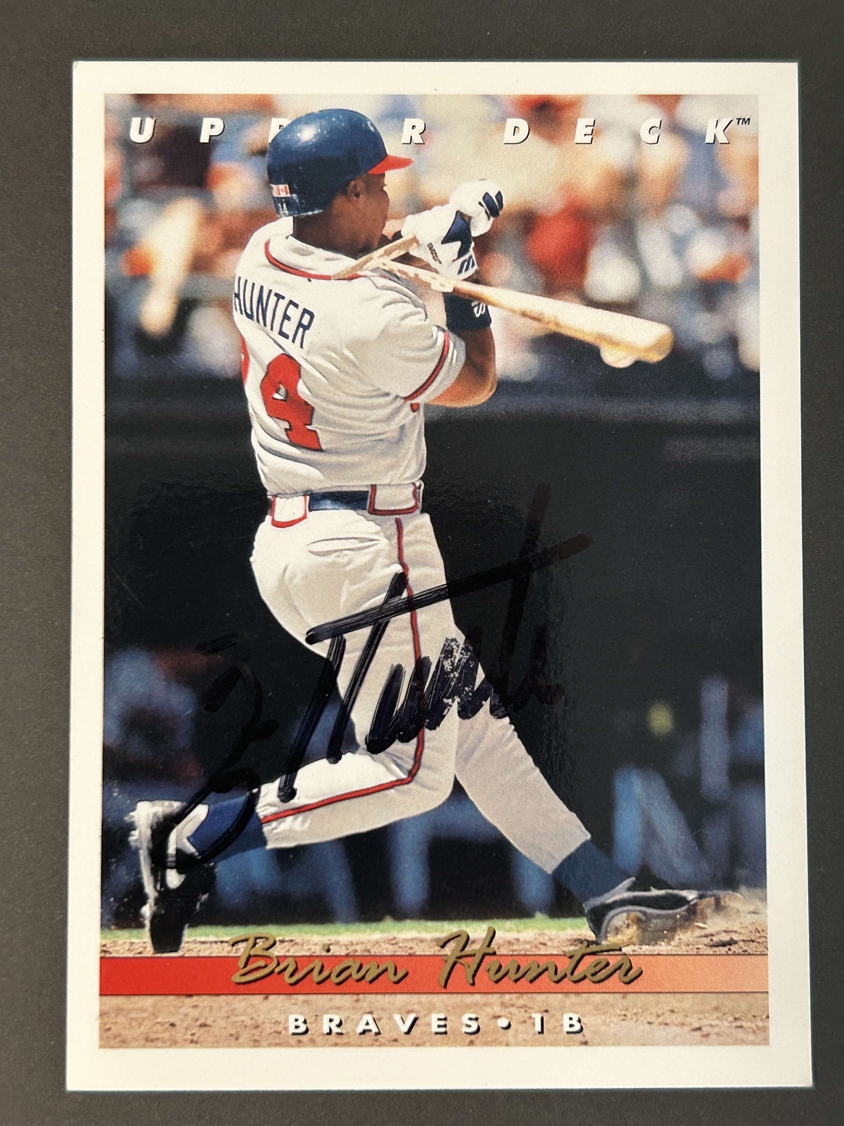 Brian Hunter Autograph Signed 1993 Upper Deck Atlanta Braves