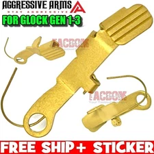 AGGRESSIVE ARMS GOLD PVD SLIDE STOP CATCH RELEASE GEN 1 2 3 GL0CK 17 19 22 23 26