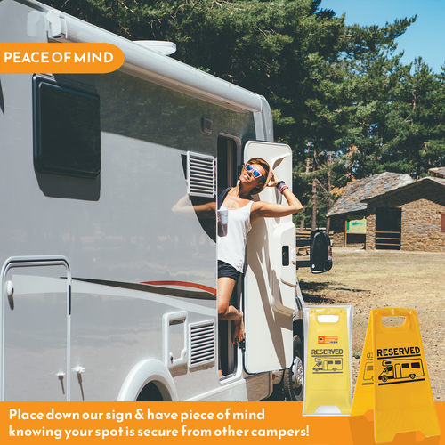 Xtremeauto Campervan Reserved Giallo Pitch Board Sign - Foto 9