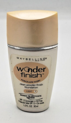 #ad NEW Maybelline Wonder Finish Liquid to Powder Foundation PORVELAIN IVORY LIGHT 1 $18.99