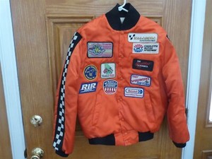 VINTAGE 1980s Hagerstown Racing Nylon Jacket w/ 19 East Coast Raceway Patches