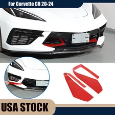 Red Front Side Air Intake Vent Grille Cover Trim For Corvette C8 20-25 US