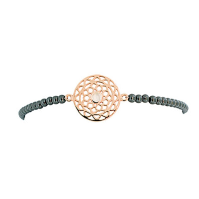 Viva Diva Kronen-Chakra Armband mit Hämatit rosèvergoldet 16-18 cm (18 cm)