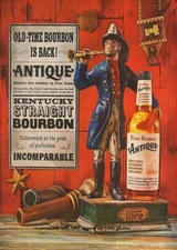 Vintage Four Roses Bourbon Whiskey PHOTO Advertisement Fireman Bottle Ad Sign 