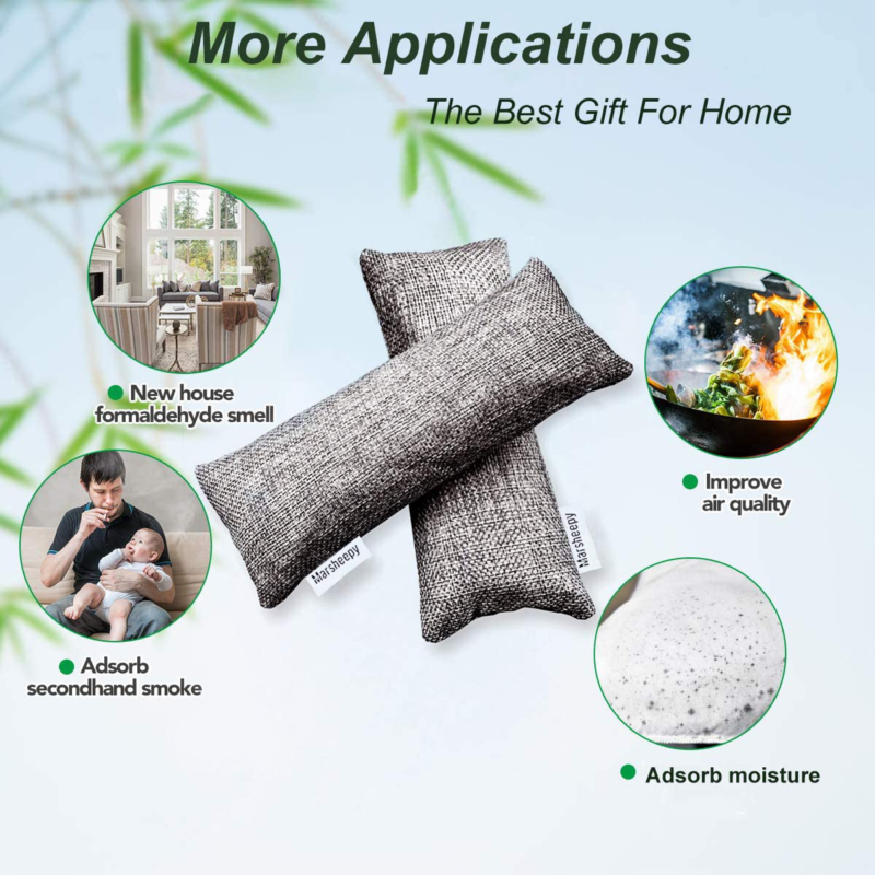 Marsheepy 12 Pack Bamboo Charcoal Bags and Charcoal Odor Absorber, Shoe