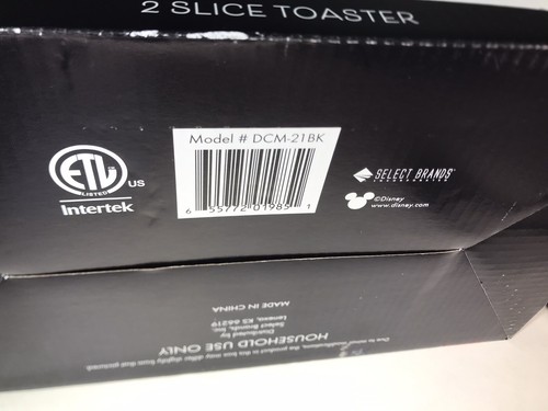 NIB Disney Mickey Mouse 2 Slice Toaster Character Imprint on Toast Black Kitchen - Picture 21 of 24