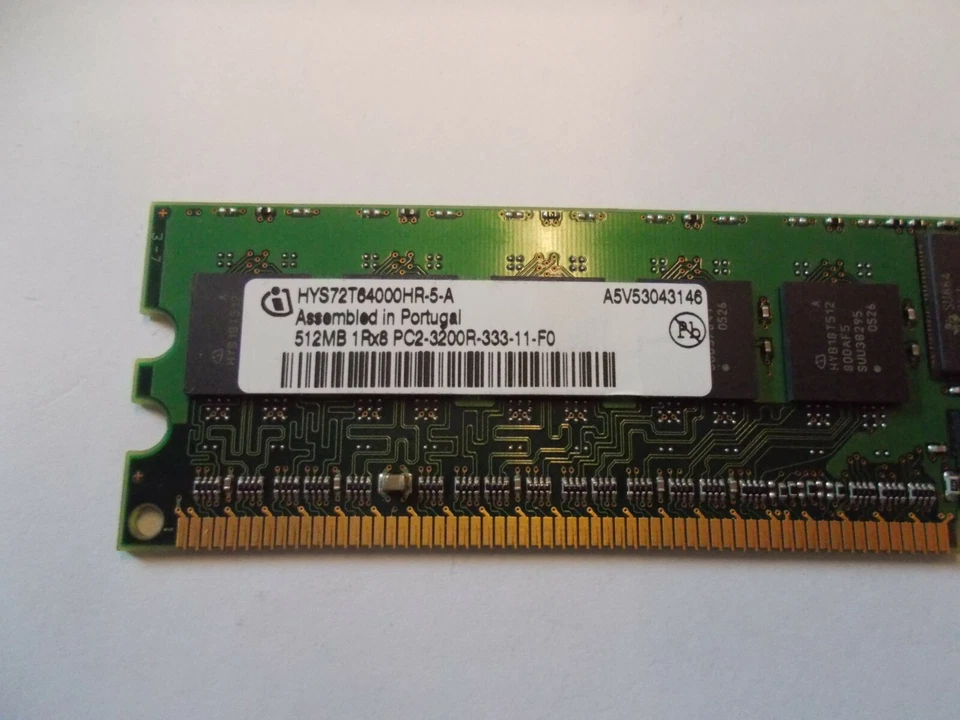Infineon HYS72T6400HR-5-A 512MB DDR2 Ram f. Server, HP P/N 345112-551, #SU- 307 - Bild 2 von 3