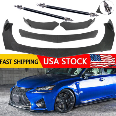 Front Lip Bumper Body Kits Splitter+Spoiler Carbon Fiber  For Lexus GS F GS200t