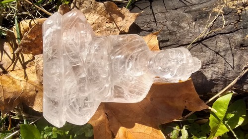 Large Natural Quartz Crystal Shakyamuni Buddha Statue Jaipur India CH88 - Picture 2 of 6