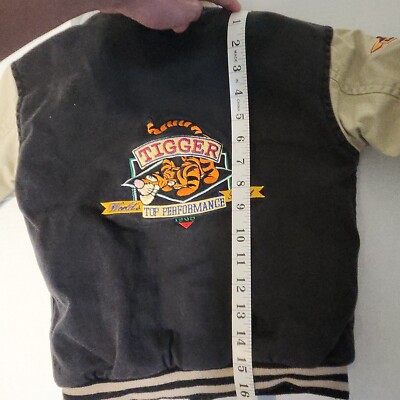 Vintage 90s Tigger Varsity Jacket Disney Store Embroidered Dark