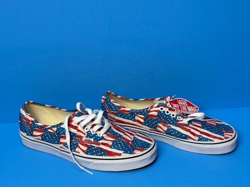 NEW Vans American Free Flag Low Top Tennis Shoes Men's Size 9 Woman's 11 - Picture 4 of 9