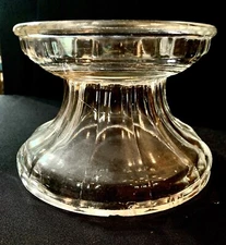 5 1/2” Heavy Clear 7” Wide Punch Bowl Base Stand Heisey Puritan Colonial