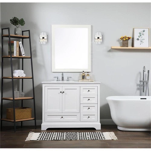 Elegant Lighting Serephina 8" Iron and Crystal Bath Sconce in Chrome - Picture 2 of 7